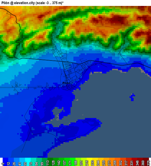 Pilón elevation map