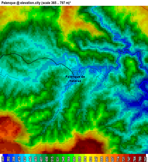 Palenque elevation map