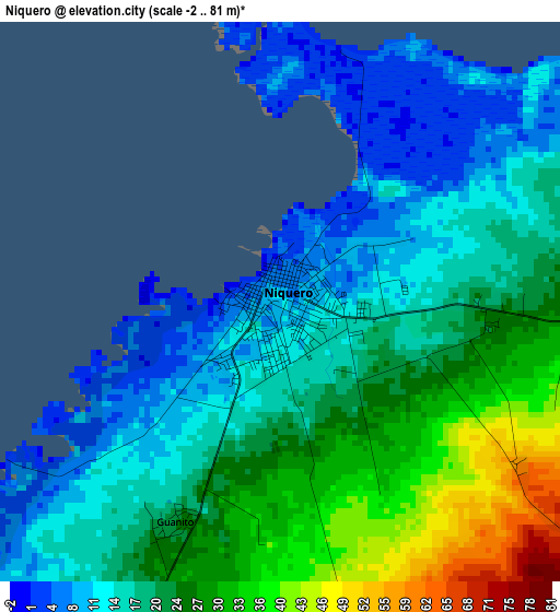 Niquero elevation map