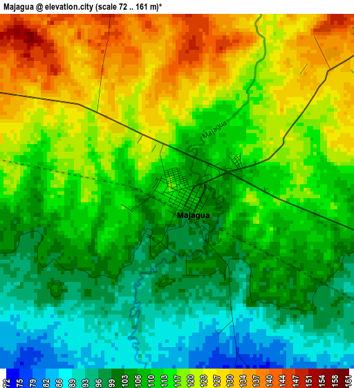 Majagua elevation map