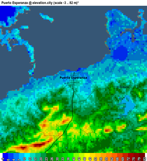 Puerto Esperanza elevation map