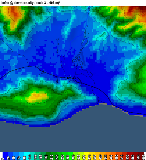 Imías elevation map