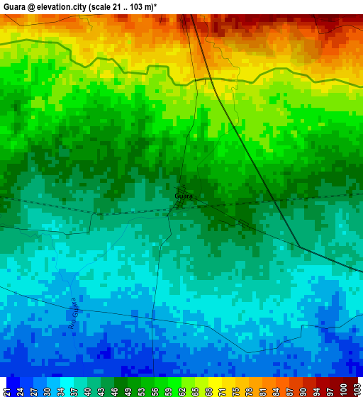 Guara elevation map