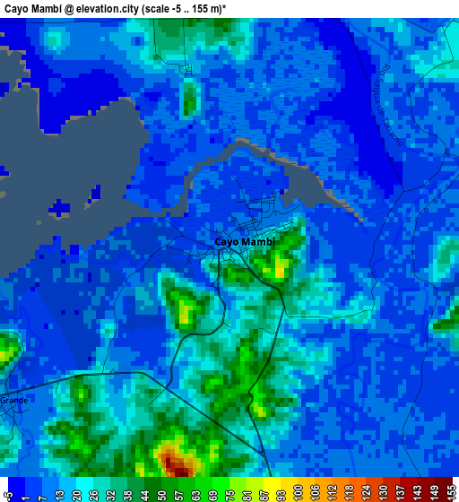 Cayo Mambí elevation map