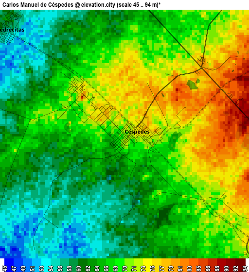 Carlos Manuel de Céspedes elevation map