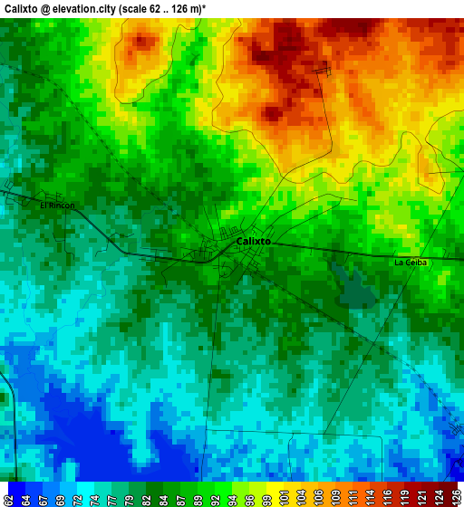 Calixto elevation map