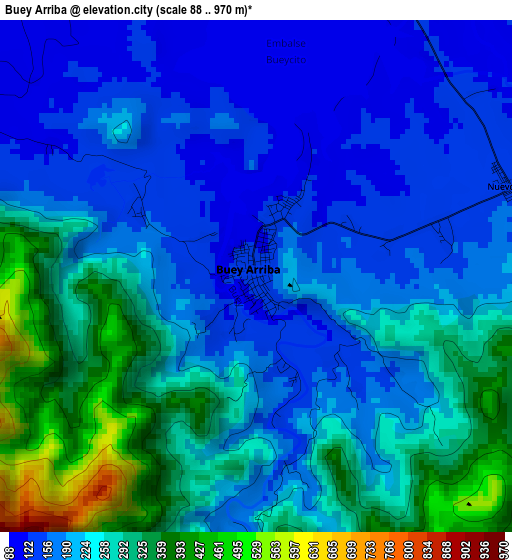 Buey Arriba elevation map