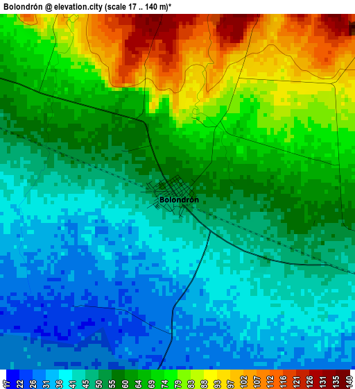 Bolondrón elevation map