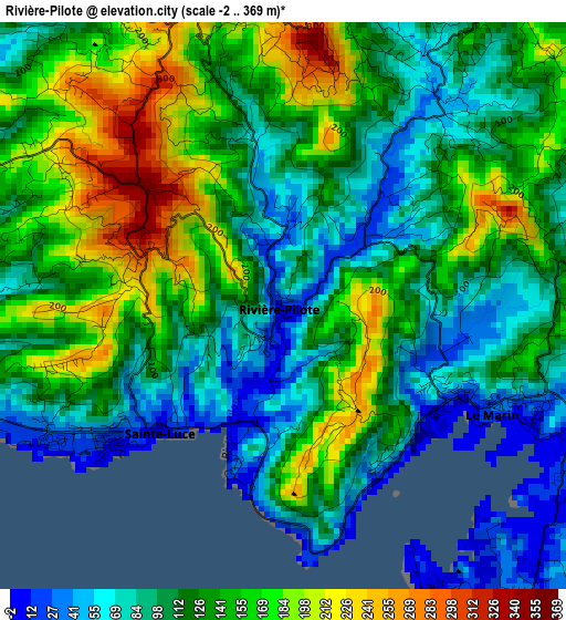 Rivière-Pilote elevation map