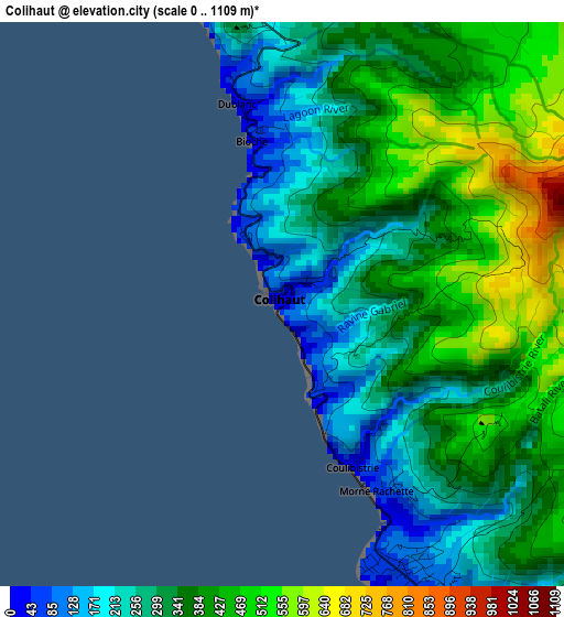 Colihaut elevation map