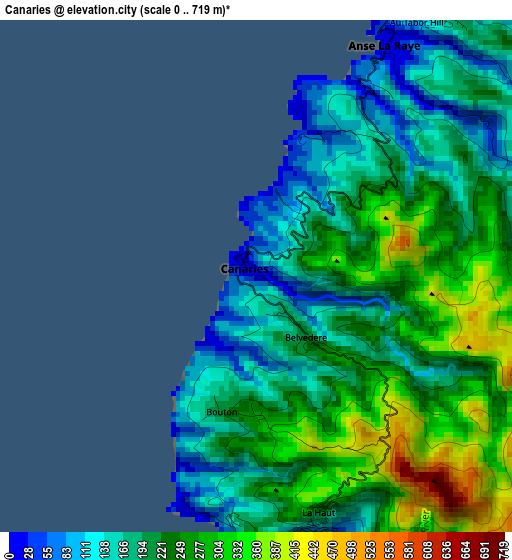 Canaries elevation map