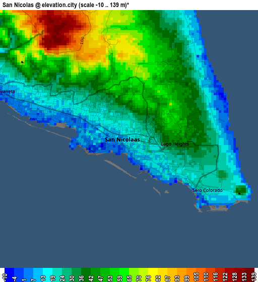 San Nicolas elevation map