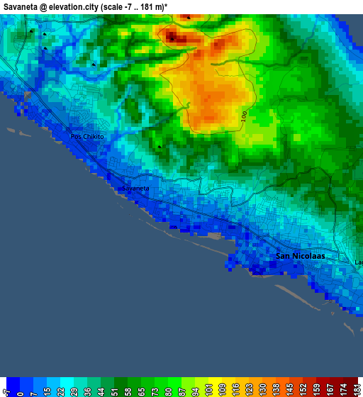 Savaneta elevation map