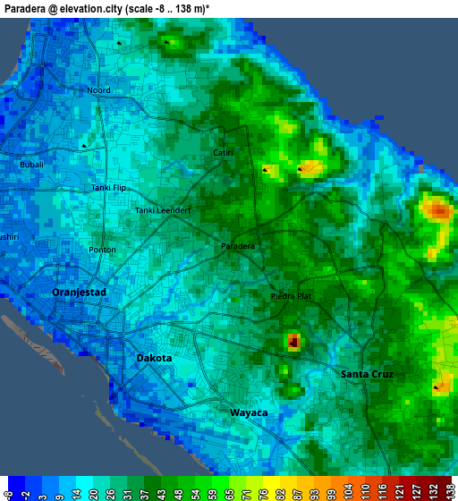 Paradera elevation map