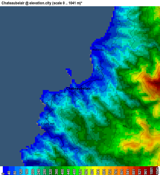 Chateaubelair elevation map