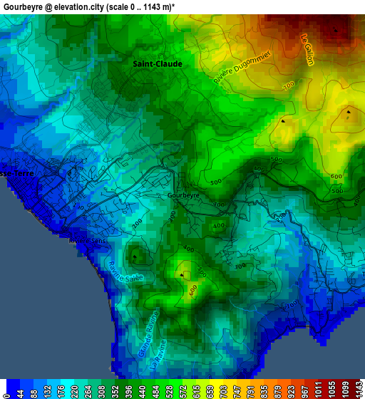 Gourbeyre elevation map