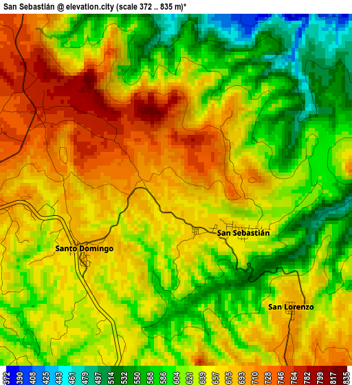 San Sebastián elevation map