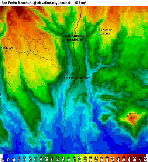 San Pedro Masahuat elevation map