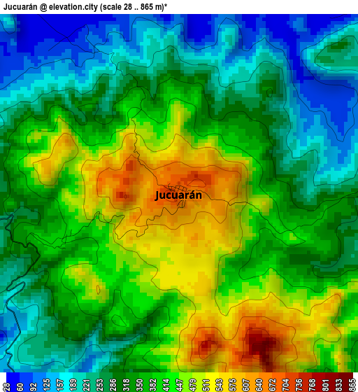 Jucuarán elevation map