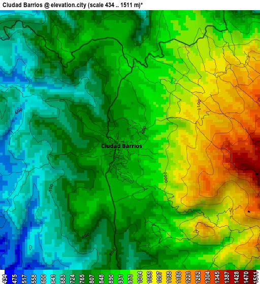 Ciudad Barrios elevation map