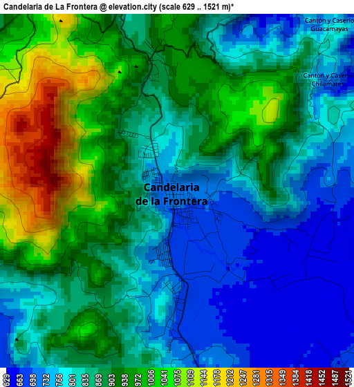 Candelaria de La Frontera elevation map