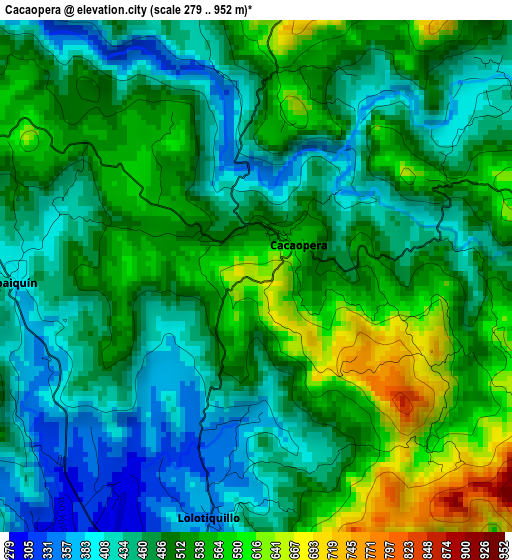 Cacaopera elevation map