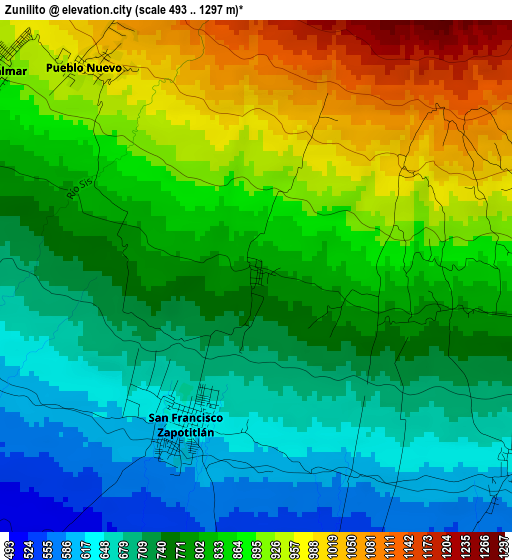 Zunilito elevation map