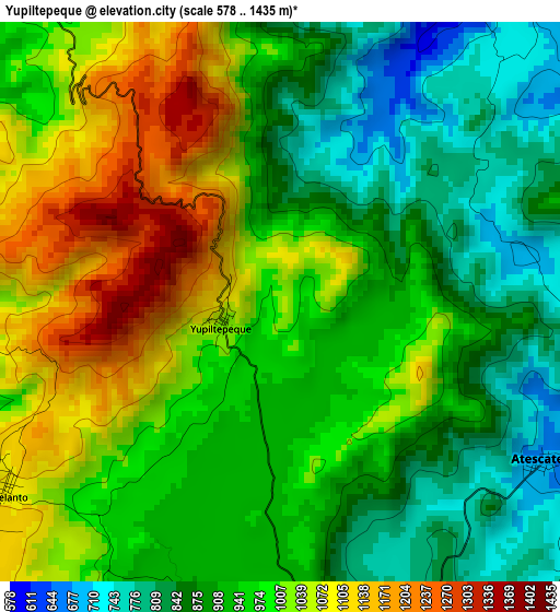 Yupiltepeque elevation map