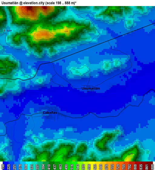 Usumatlán elevation map