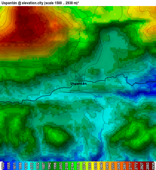Uspantán elevation map