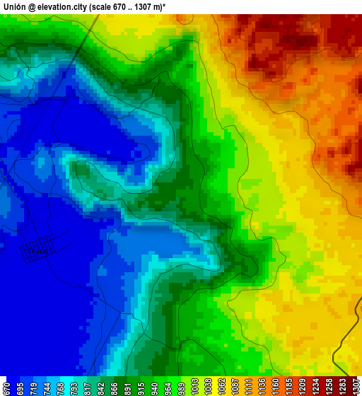 Unión elevation map