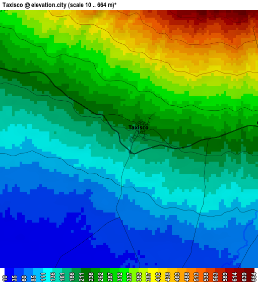 Taxisco elevation map