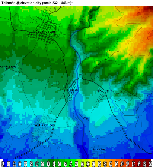 Talismán elevation map