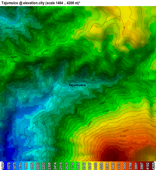 Tajumulco elevation map