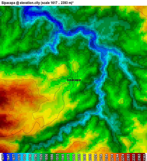 Sipacapa elevation map