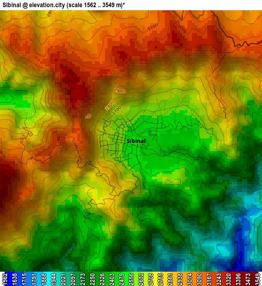 Sibinal elevation map