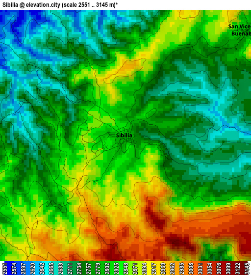 Sibilia elevation map