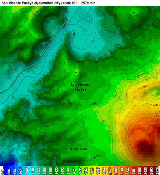 San Vicente Pacaya elevation map