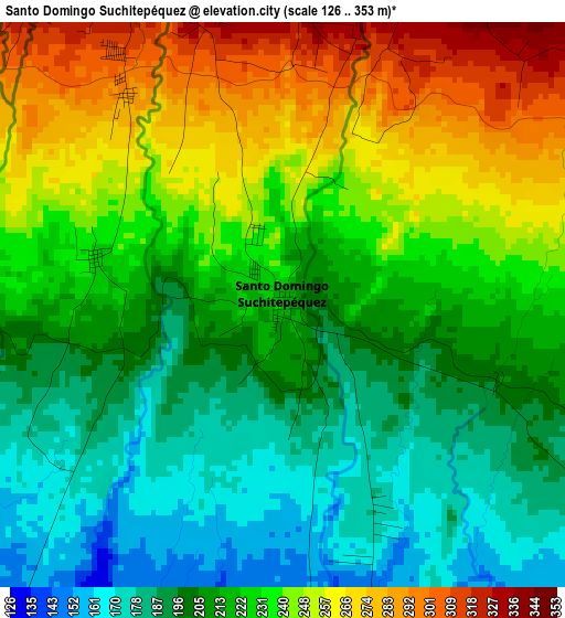 Santo Domingo Suchitepéquez elevation map