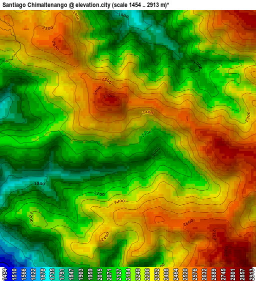 Santiago Chimaltenango elevation map