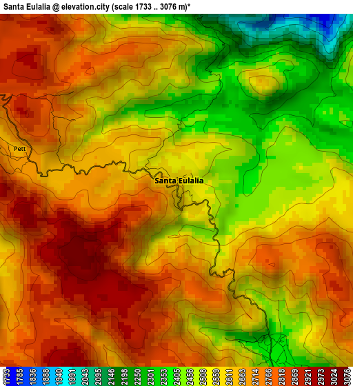 Santa Eulalia elevation map
