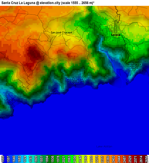 Santa Cruz La Laguna elevation map