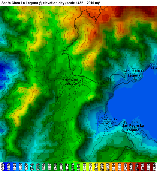 Santa Clara La Laguna elevation map