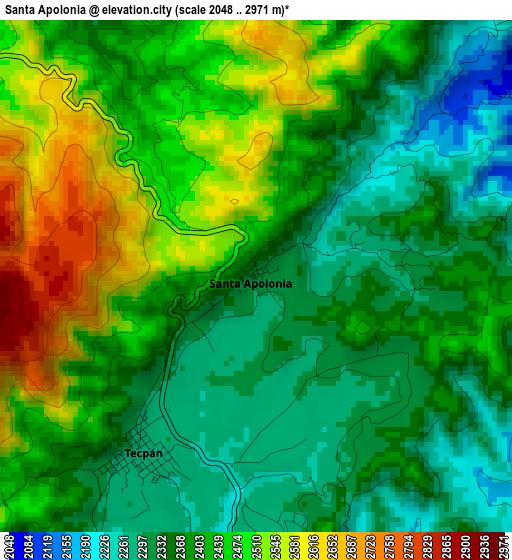 Santa Apolonia elevation map