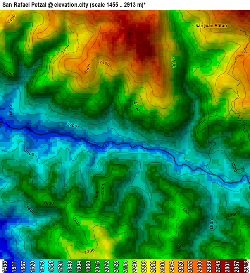 San Rafael Petzal elevation map