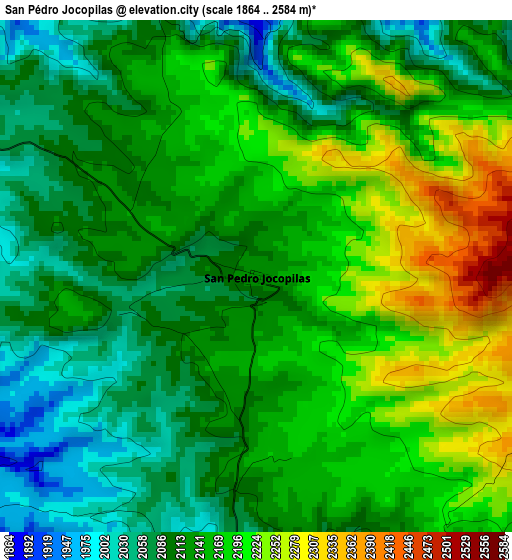 San Pédro Jocopilas elevation map