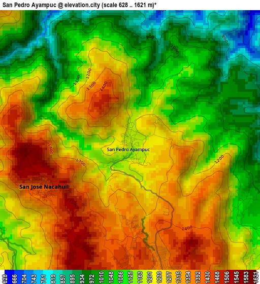 San Pedro Ayampuc elevation map