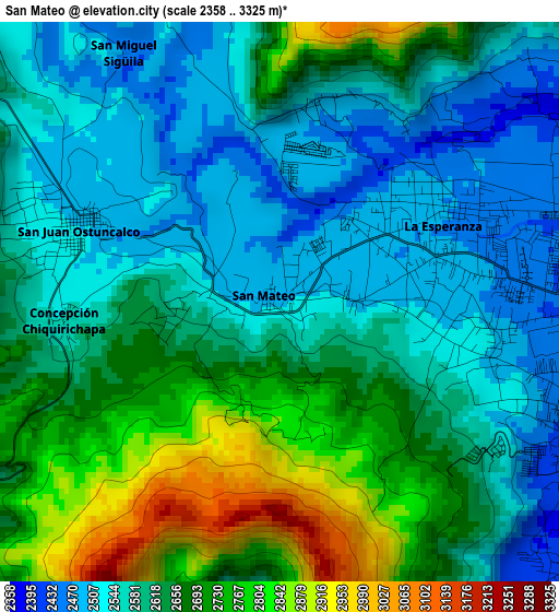 San Mateo elevation map