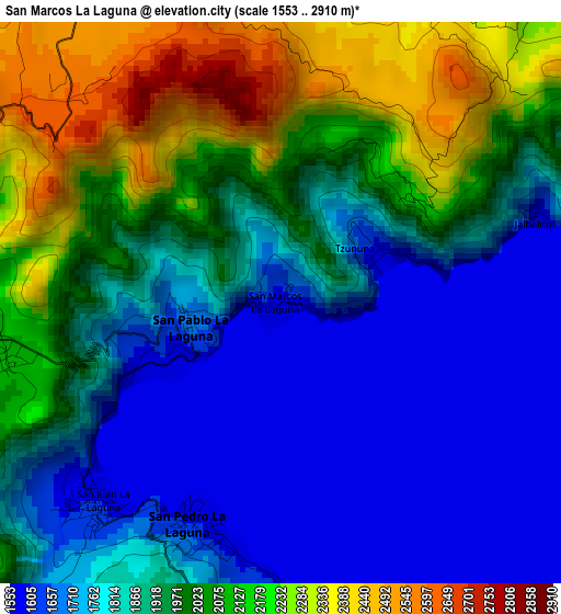 San Marcos La Laguna elevation map