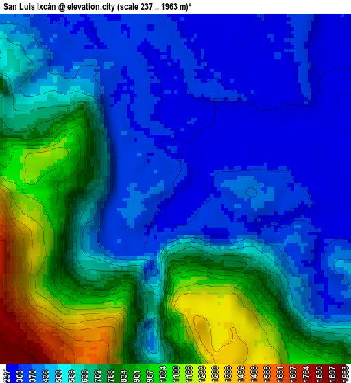 San Luis Ixcán elevation map